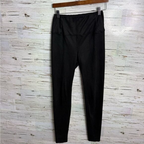 Aritzia Wilfred Free Daria Vegan Suede Black Leggings Women’s medium - Picture 1 of 8